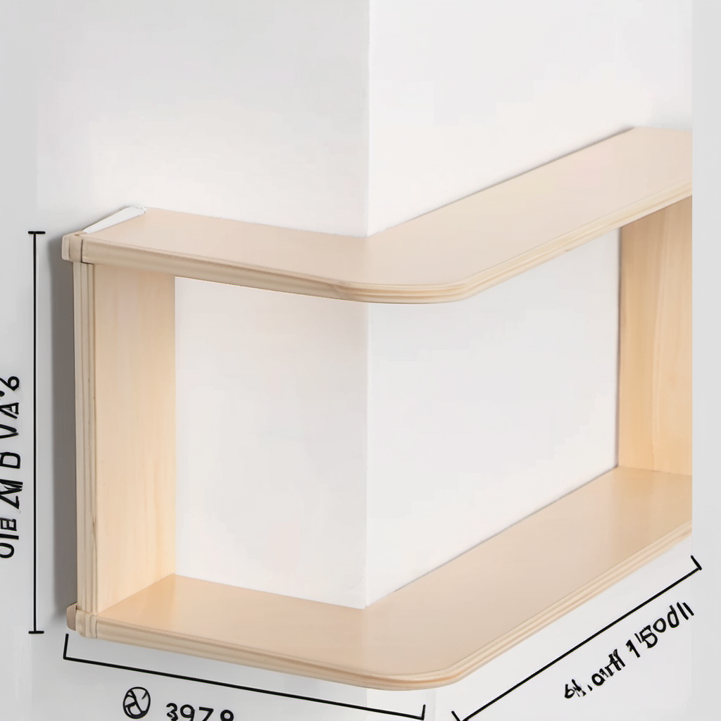 Cozy Haven branded lifestyle image for Cozy Haven Corner Floating Wooden Shelf - Wall Mounted Storage Display Rack