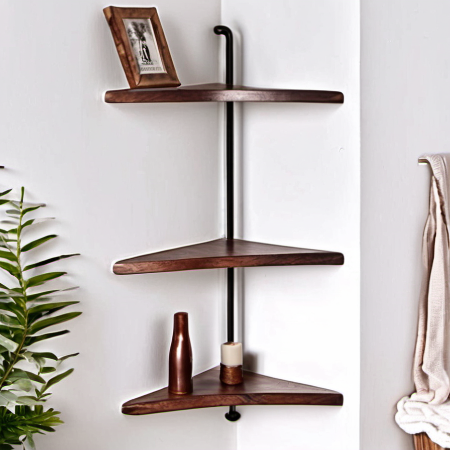 Cozy Haven lifestyle image for Cozy Haven Corner Storage Shelf - Wall Mounted Display Stand for Bedroom
