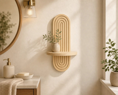 Cozy Haven Arched Wooden Wall Shelf Collection - 1 Wall Shelf / Single Ledge