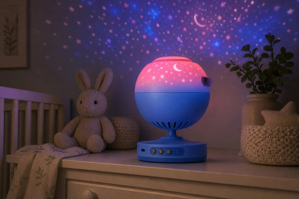 Cozy Haven Galaxy Projector Night Light styled lighting view 2