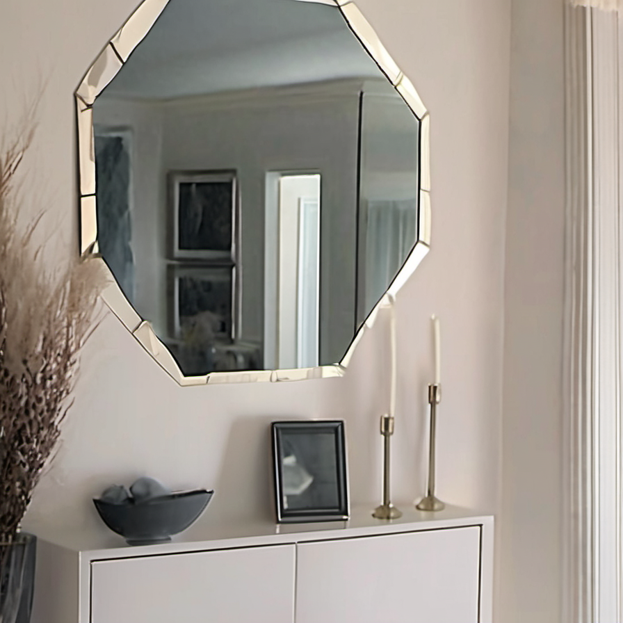 Cozy Haven Geometric Hexagon Mirror Wall Stickers - Removable Safety Mirror Decals - lifestyle image 5