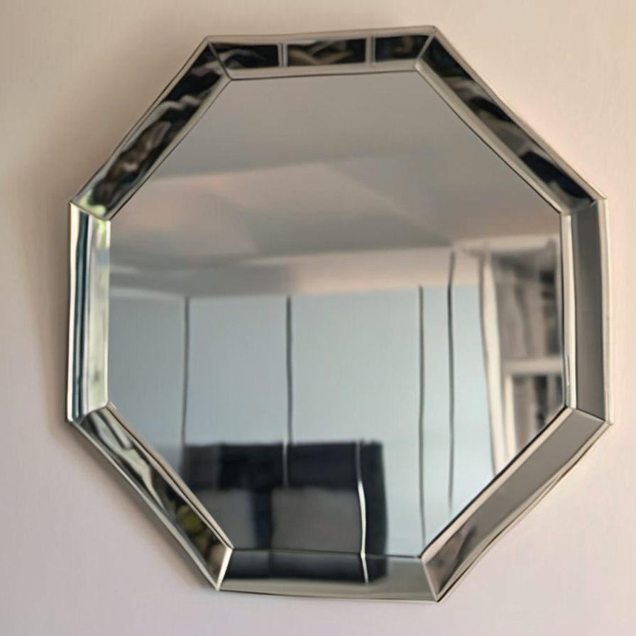 Cozy Haven Geometric Hexagon Mirror Wall Stickers - Removable Safety Mirror Decals - lifestyle image 1