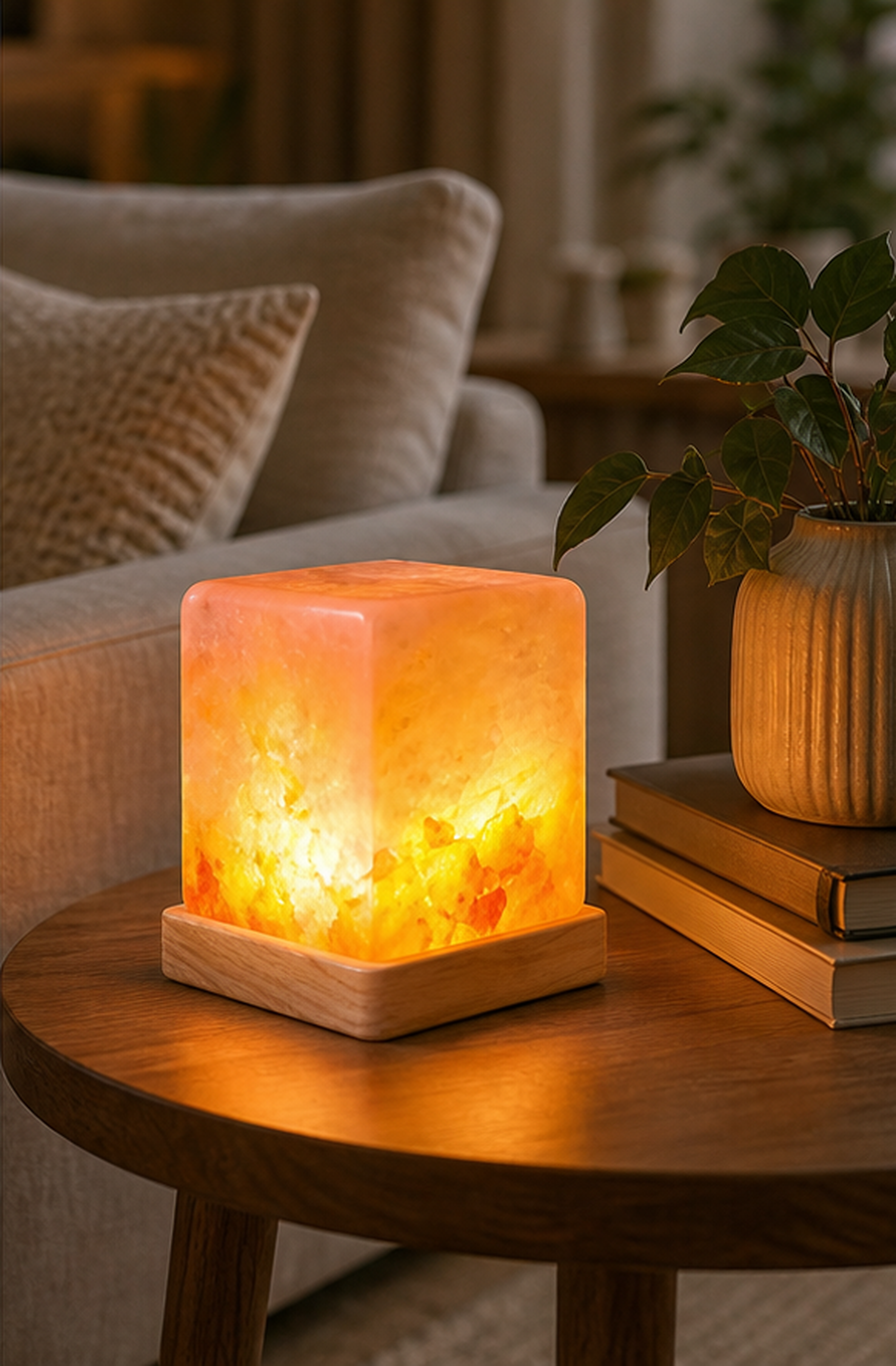 Cozy Haven Square Himalayan Salt Lamp lifestyle image 6