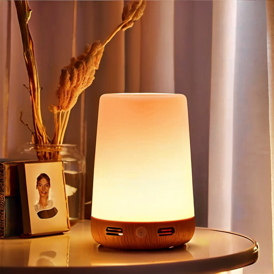 Cozy Haven lifestyle image for Cozy Haven Color Changing Night Light - RGB Remote Control Touch Dimmable USB Rechargeable Bedside Lamp