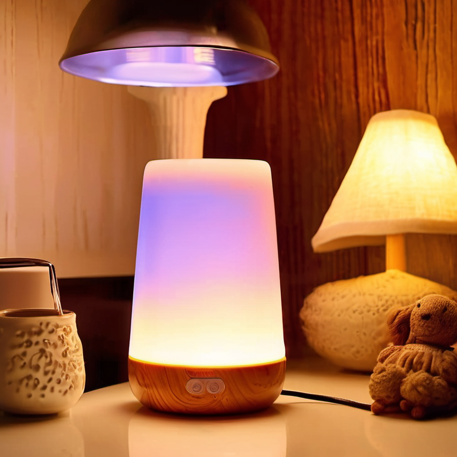 Cozy Haven lifestyle image for Cozy Haven Color Changing Night Light - RGB Remote Control Touch Dimmable USB Rechargeable Bedside Lamp