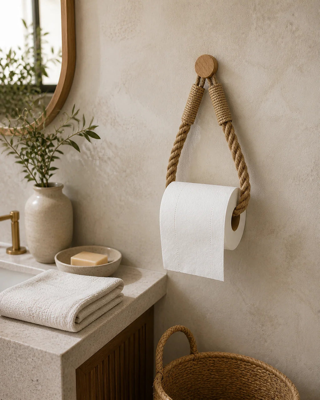 Cozy Haven Rope Wall Toilet Paper Holder lifestyle image 3