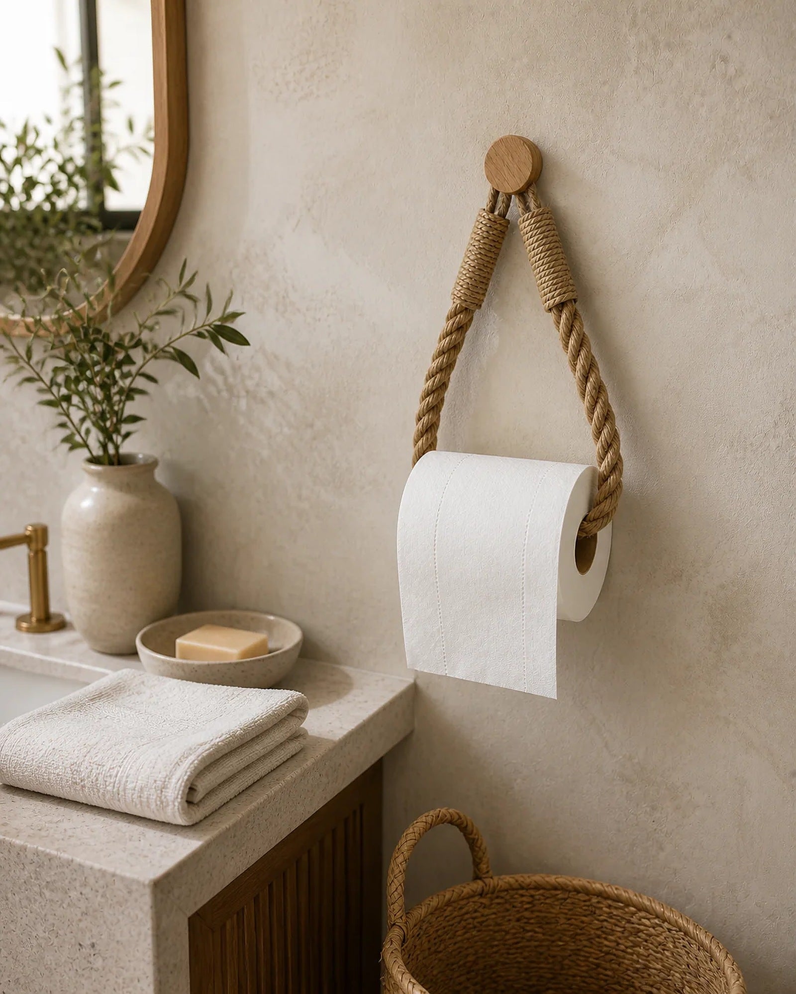 Cozy Haven Rope Wall Toilet Paper Holder lifestyle image 3
