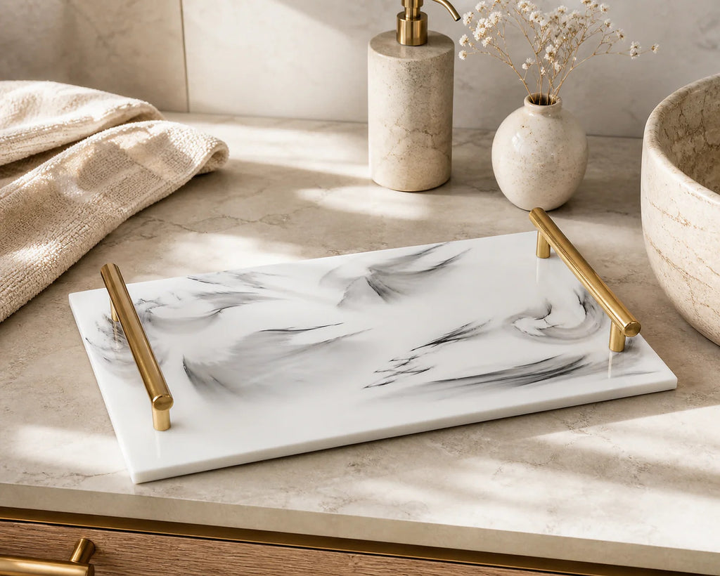 Cozy Haven Marble Resin Bathroom Accessories Collection lifestyle image 9