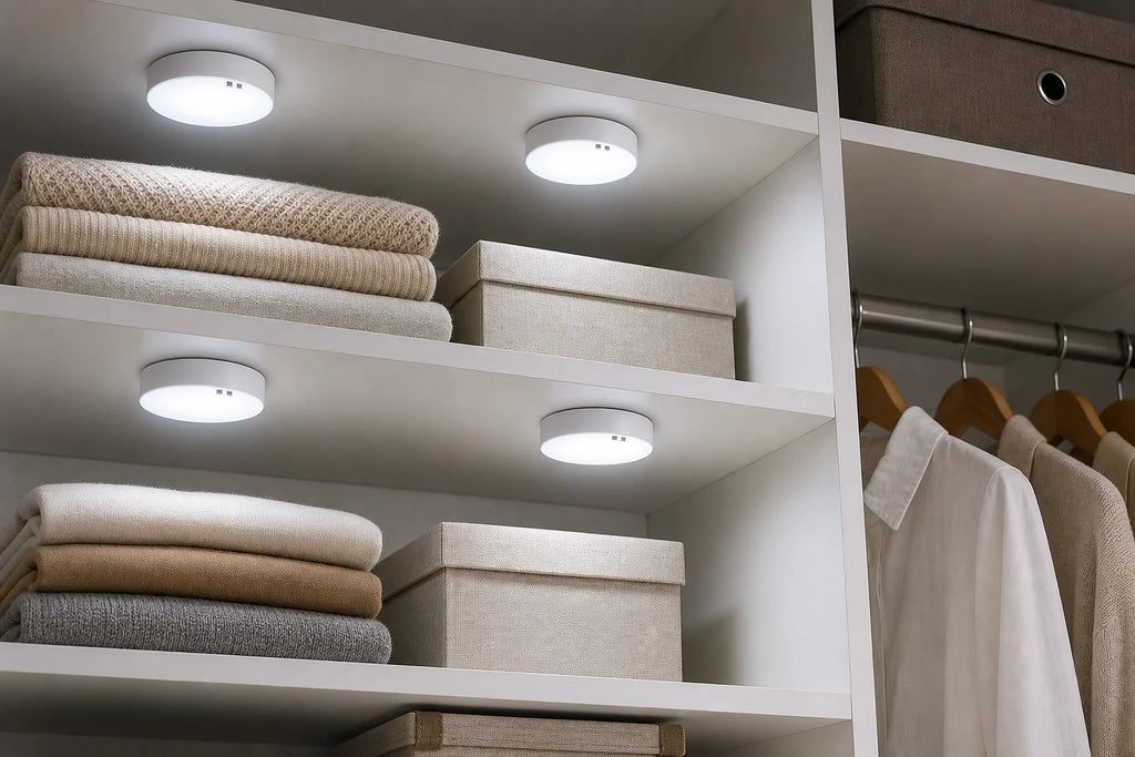 Cozy Haven Motion Sensor LED Night Light - USB Rechargeable Cabinet & Closet Lamp styled lighting view 2 for 4-Piece Set / White