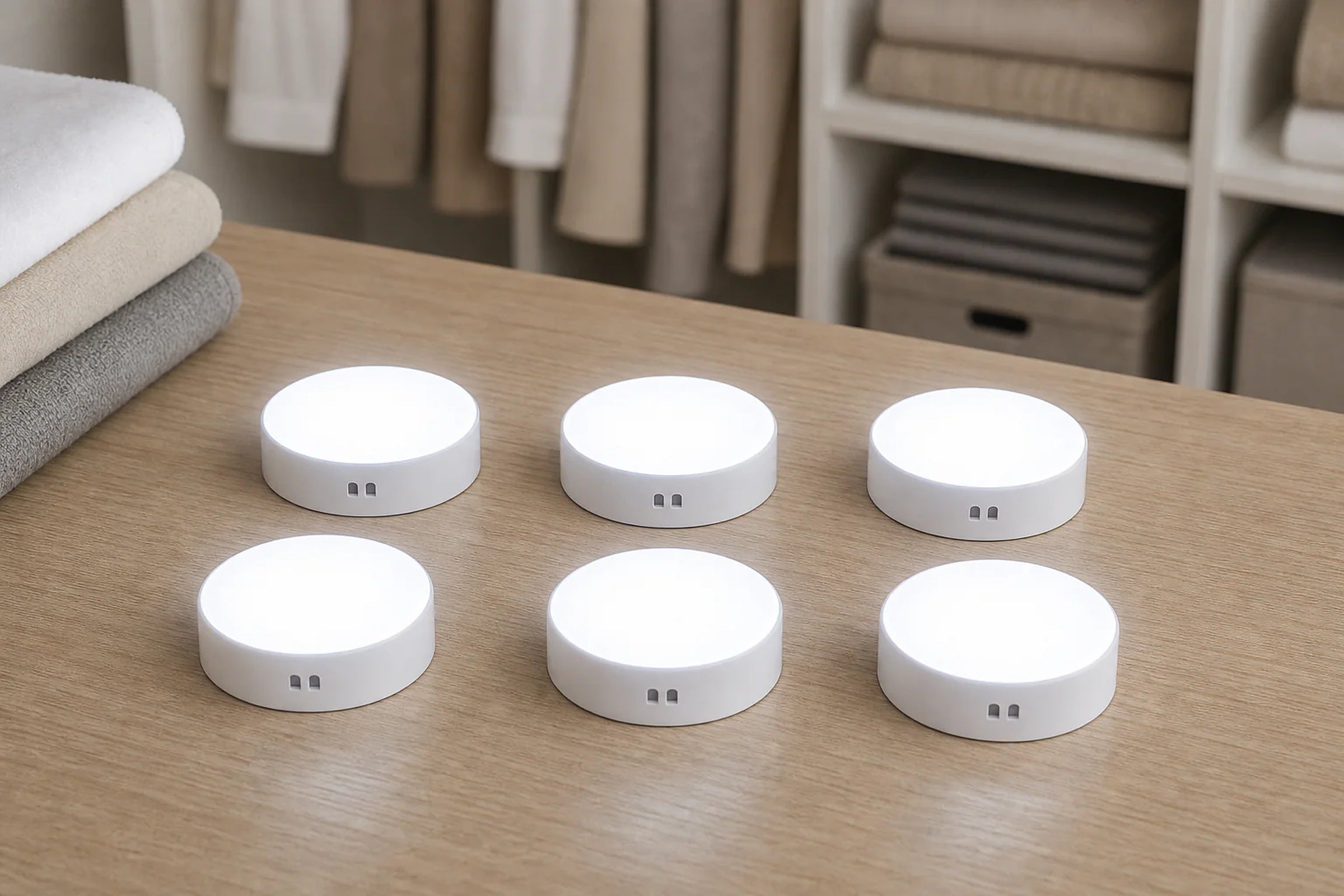 Cozy Haven Motion Sensor LED Night Light - USB Rechargeable Cabinet & Closet Lamp styled lighting view 8 for 6-Piece Set / White
