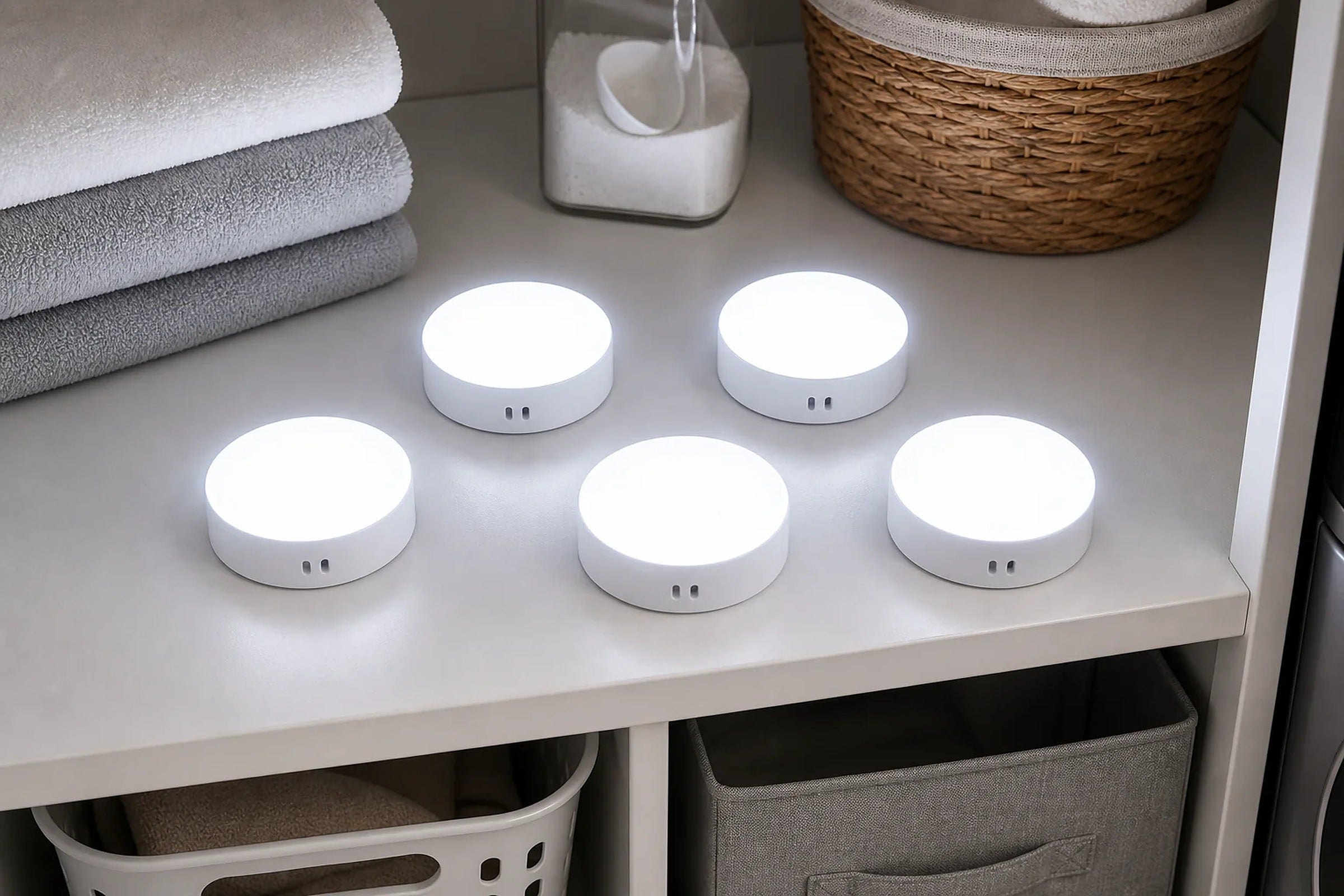 Cozy Haven Motion Sensor LED Night Light - USB Rechargeable Cabinet & Closet Lamp styled lighting view 10 for 5-Piece Set / White