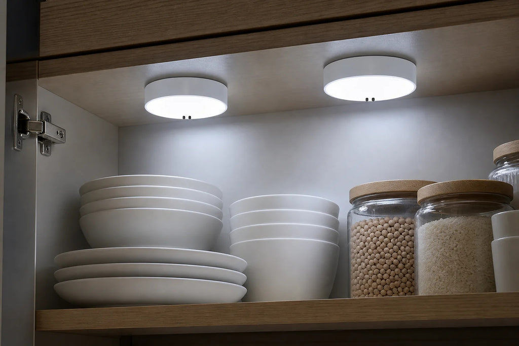 Cozy Haven Motion Sensor LED Night Light - USB Rechargeable Cabinet & Closet Lamp styled lighting view 4 for 2-Piece Set / White