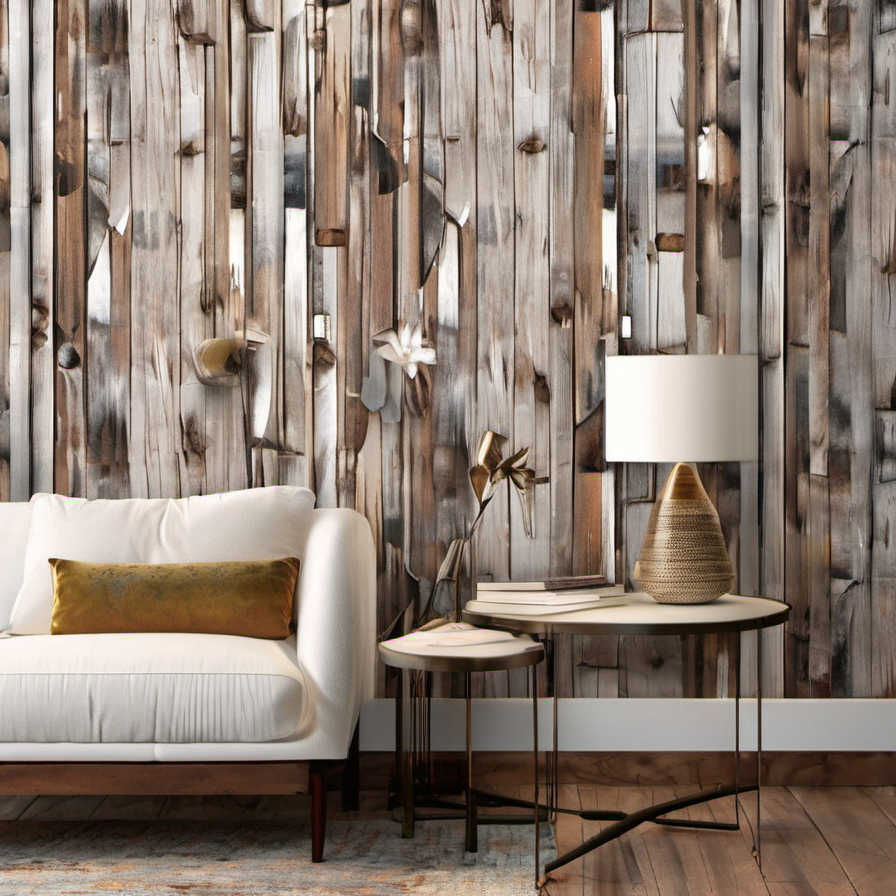 Cozy Haven lifestyle image for Cozy Haven Retro Wood Grain Peel and Stick Wallpaper - Removable Self-Adhesive Vinyl Wall Covering - 10051917676830 console wall
