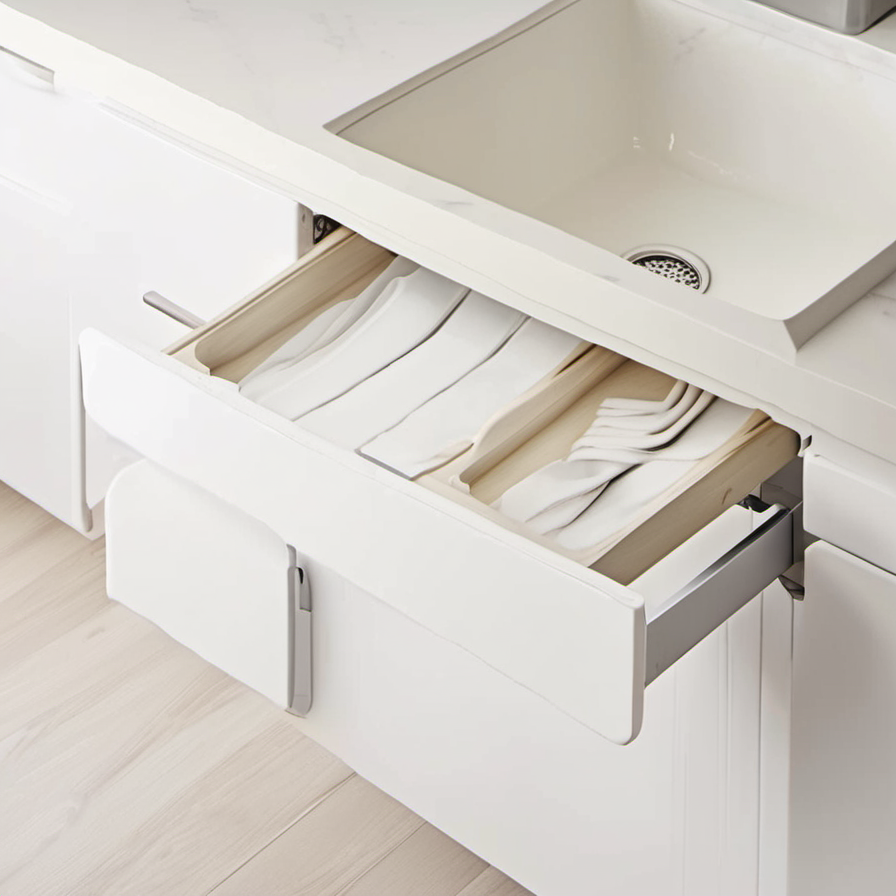 Cozy Haven lifestyle image for Cozy Haven Pull Out Cabinet Drawer Organizer - Slide Out Storage Shelf Rack