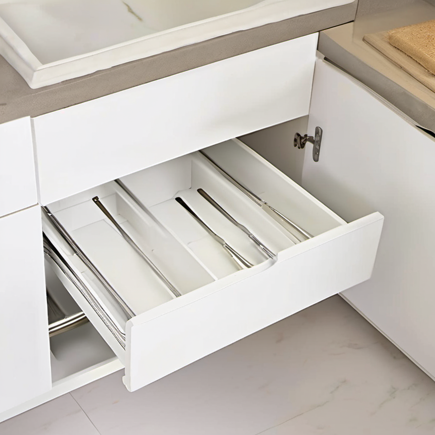 Cozy Haven lifestyle image for Cozy Haven Pull Out Cabinet Drawer Organizer - Slide Out Storage Shelf Rack