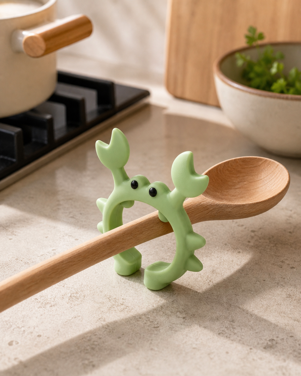 Cozy Haven silicone crab utensil rest and pot clip