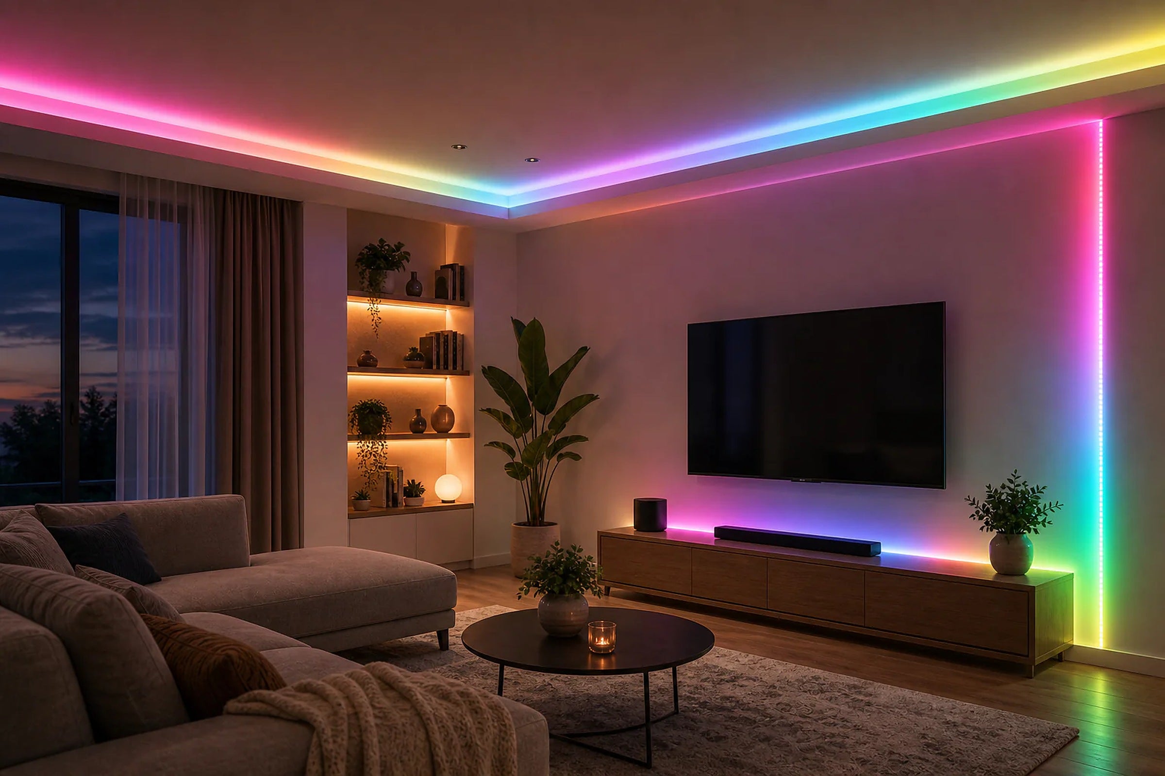 Cozy Haven Smart WiFi RGBIC LED Strip Lights lifestyle image 12 for US Plug / 15 m
