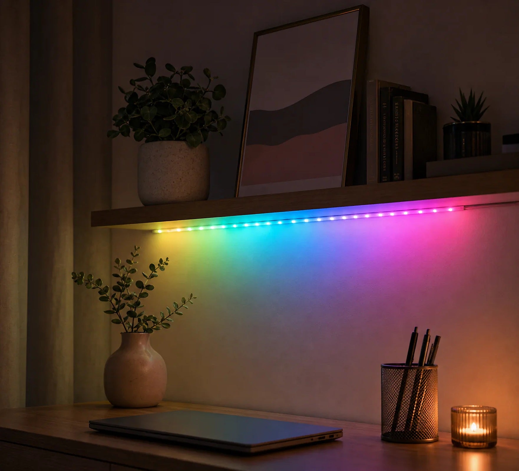 Cozy Haven Smart WiFi RGBIC LED Strip Lights lifestyle image 14 for UK Plug / 1 m