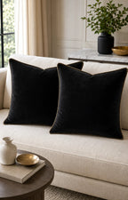 Cozy Haven Gold-Trim Velvet Pillow Covers - 2-Pack - 26 x 26 in (66 x 66 cm) / Black - 2 Pack