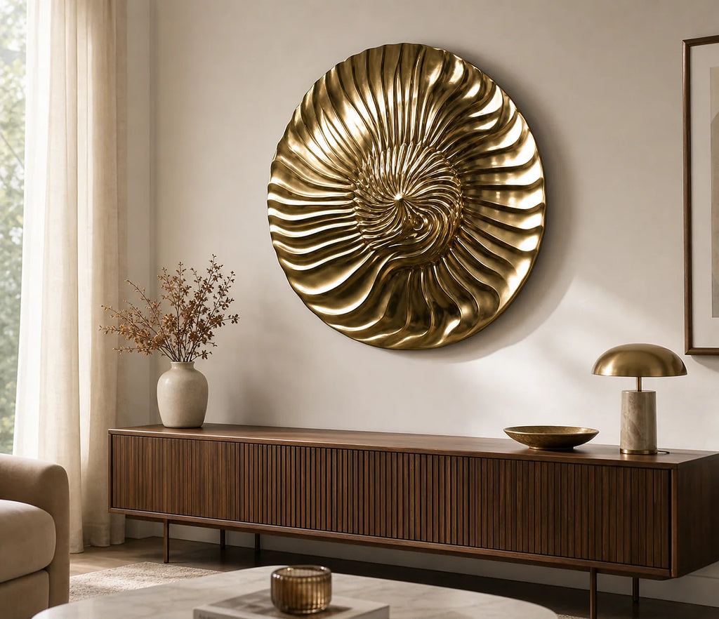 Cozy Haven Ripple Metal Wall Sculpture styled wall decor view 6