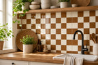 Cozy Haven Checkerboard Peel and Stick Wall Mural Panels - Brown
