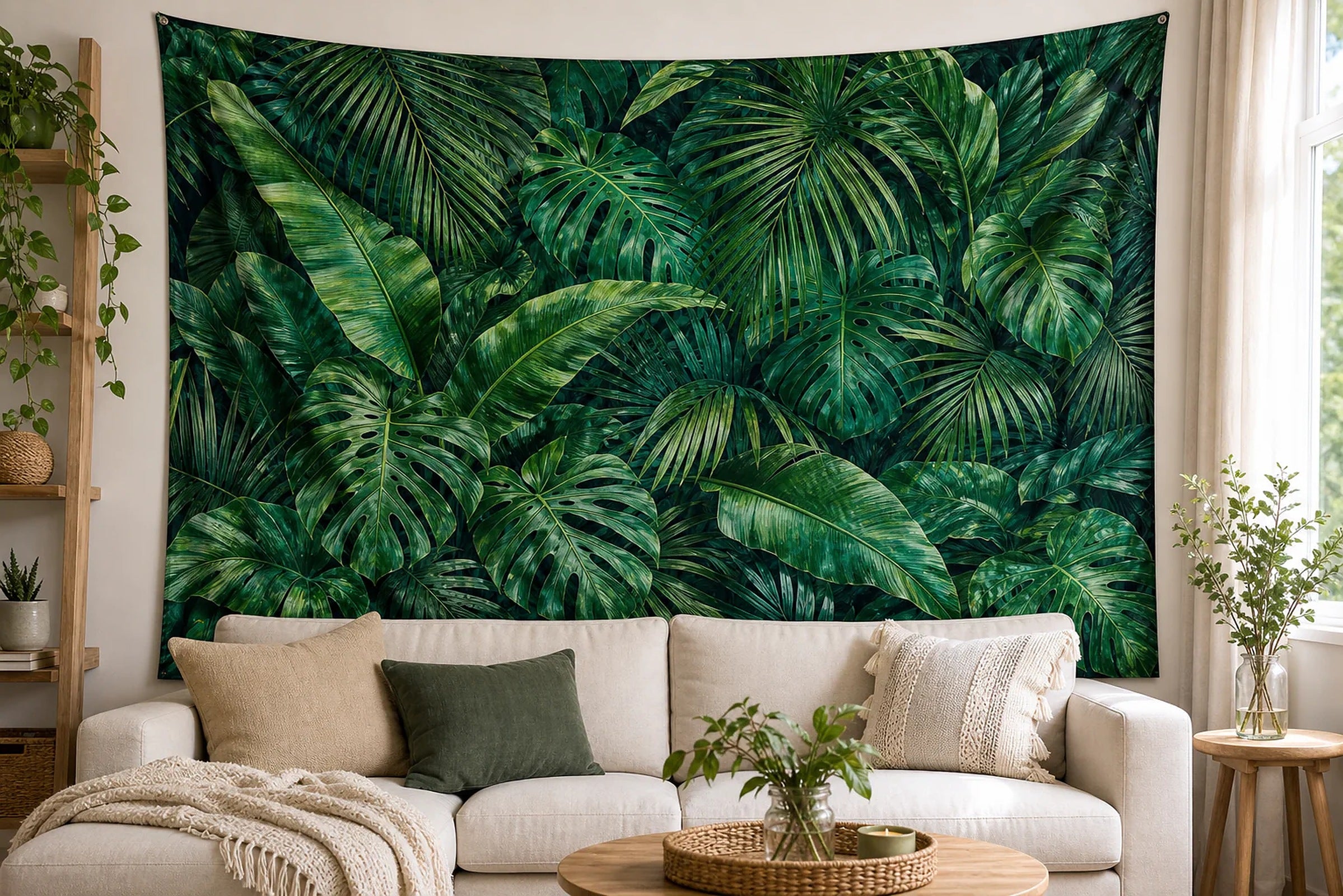 Cozy Haven Boho Woven Wall Tapestry styled wall decor view 5