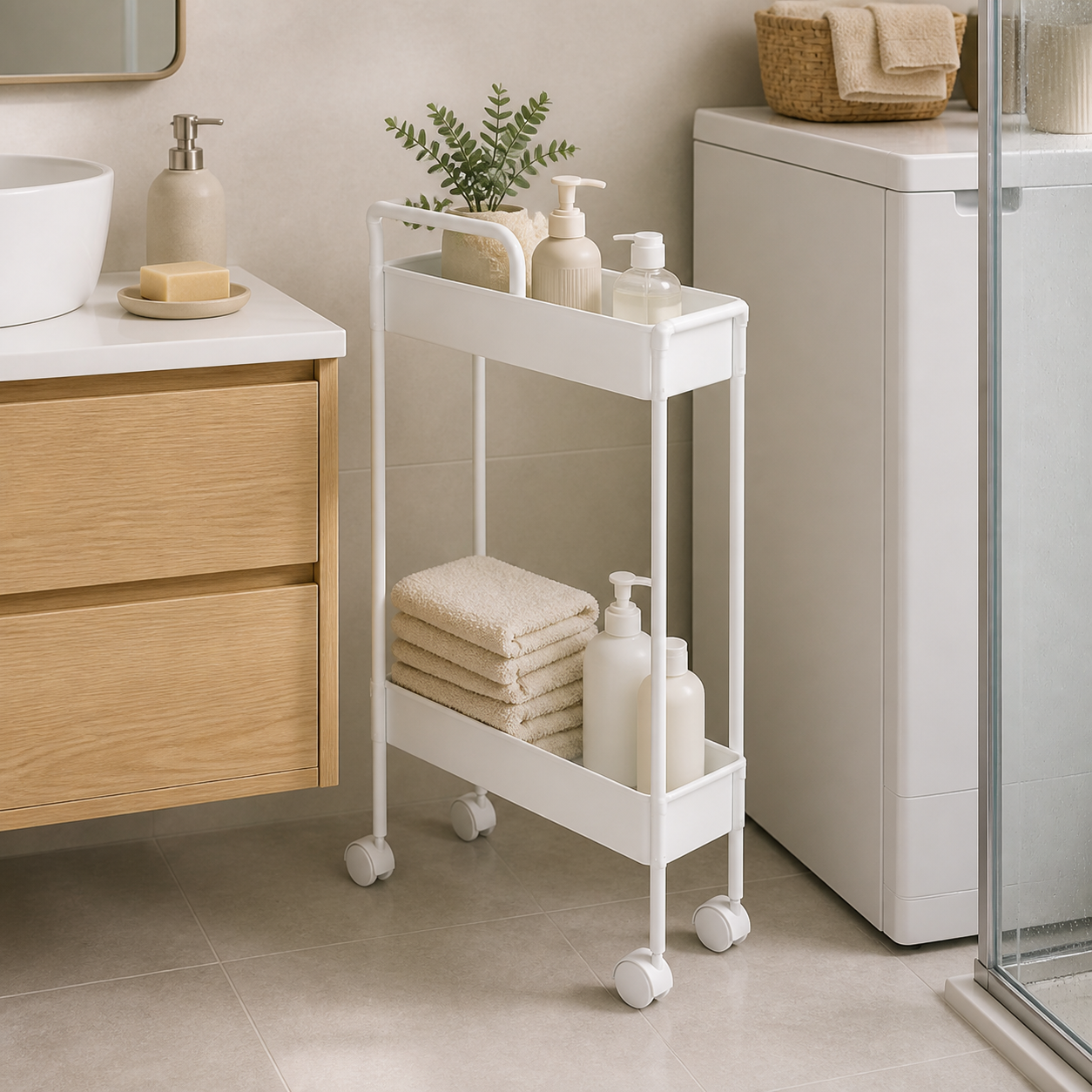 Cozy Haven Metal Slim Rolling Storage Cart styled image 1