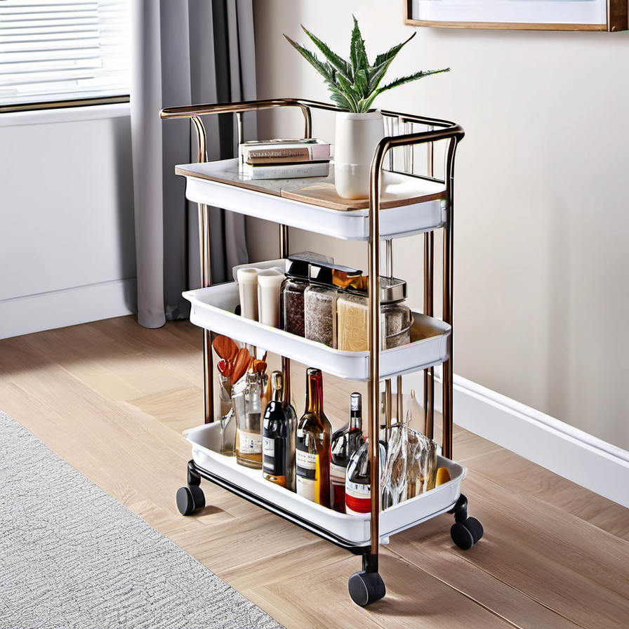 Cozy Haven lifestyle image for Cozy Haven 4-Tier Slim Rolling Storage Cart