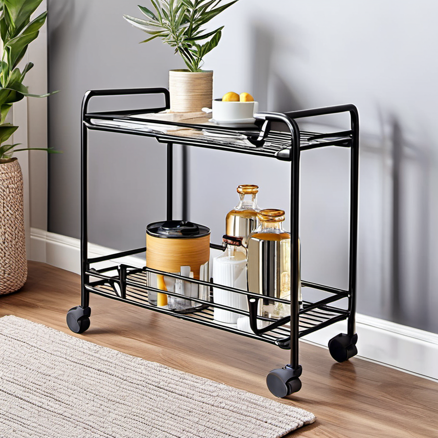 Cozy Haven lifestyle image for Cozy Haven 4-Tier Slim Rolling Storage Cart