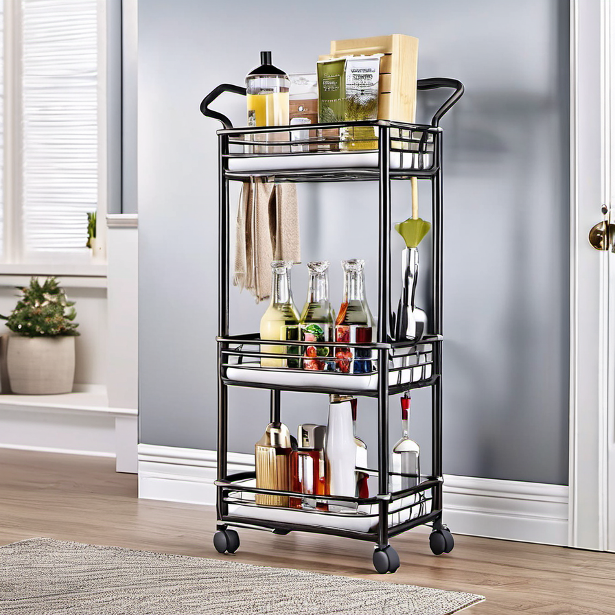 Cozy Haven lifestyle image for Cozy Haven 4-Tier Slim Rolling Storage Cart