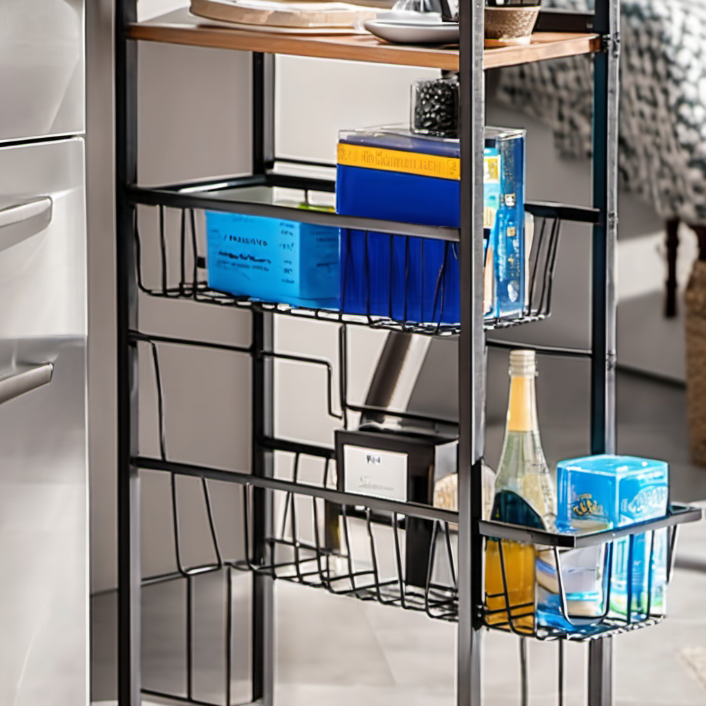 Cozy Haven branded lifestyle image for Cozy Haven 4-Tier Slim Rolling Storage Cart