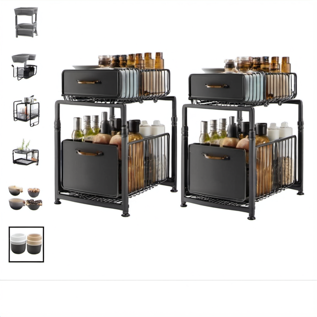 Cozy Haven lifestyle image for Cozy Haven 2-Tier Under Sink Organizer