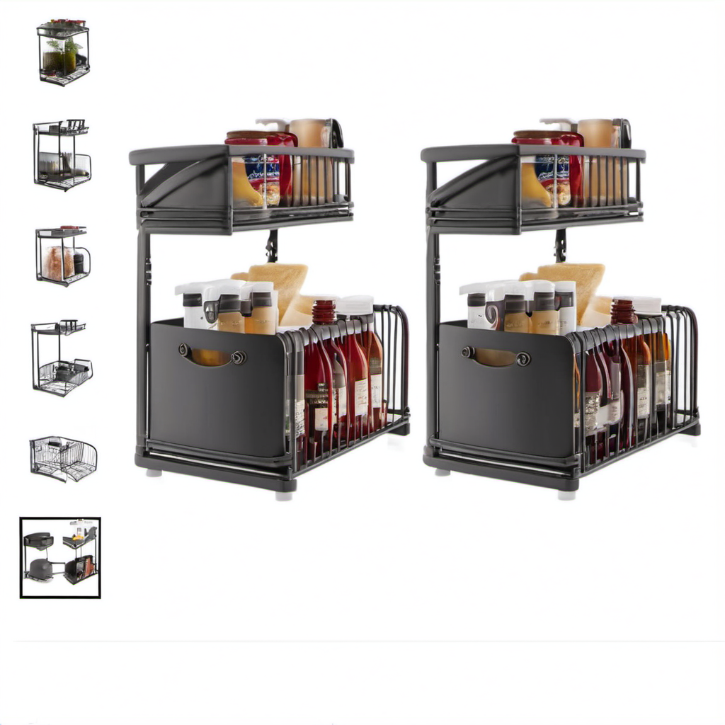 Cozy Haven lifestyle image for Cozy Haven 2-Tier Under Sink Organizer