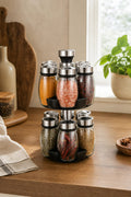 Cozy Haven Tiered Rotating Spice Organizer styled kitchen view 1