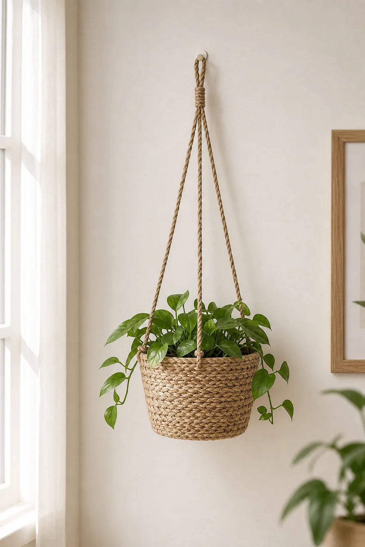 Cozy Haven Minimal Hanging Plant Propagation Station styled in a home setting