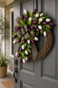 Cozy Haven Tulip Spring Door Wreath lifestyle image 1 for Tulip Spring Door Wreath