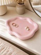 Cozy Haven Cloud Decorative Tray Collection - Pink styled vanity and decor tray view 4