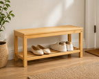 Cozy Haven Bamboo Narrow Shoe Rack Bench organized storage view 2