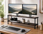 Cozy Haven Dual-Monitor Monitor Riser Shelf organized storage view 3