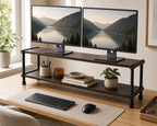 Cozy Haven Dual-Monitor Monitor Riser Shelf organized storage view 6