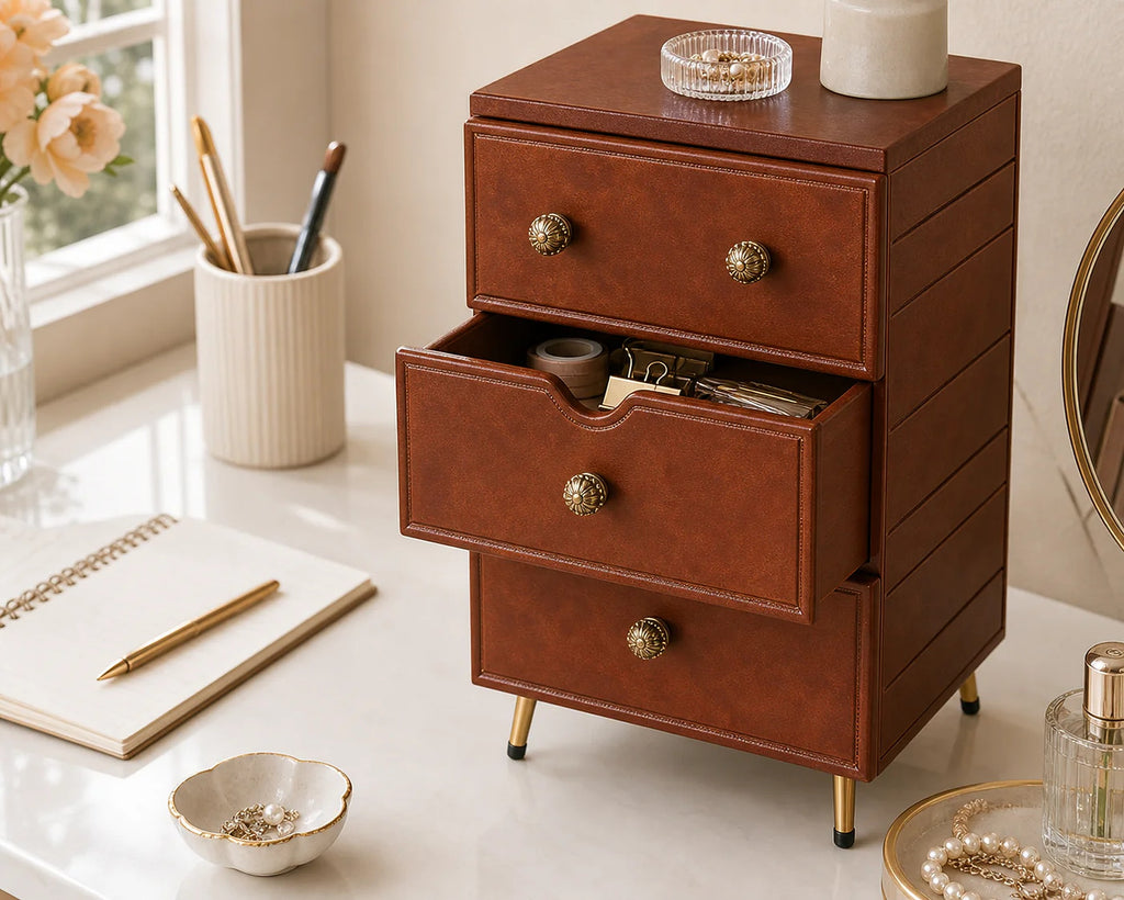 Cozy Haven Wooden Desktop Drawer Organizer Cabinet lifestyle image 3