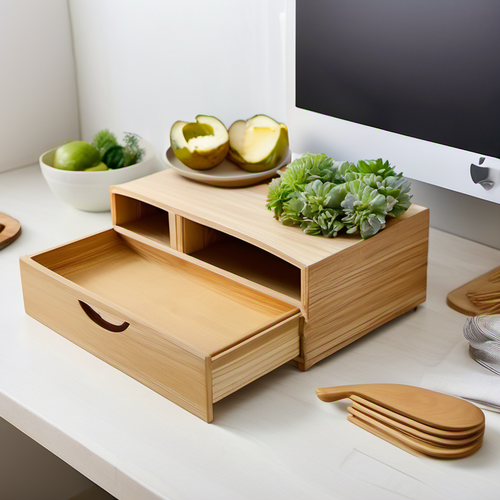 Cozy Haven countertop prep lifestyle image for Cozy Haven 2-Tier Desktop Drawer Organizer