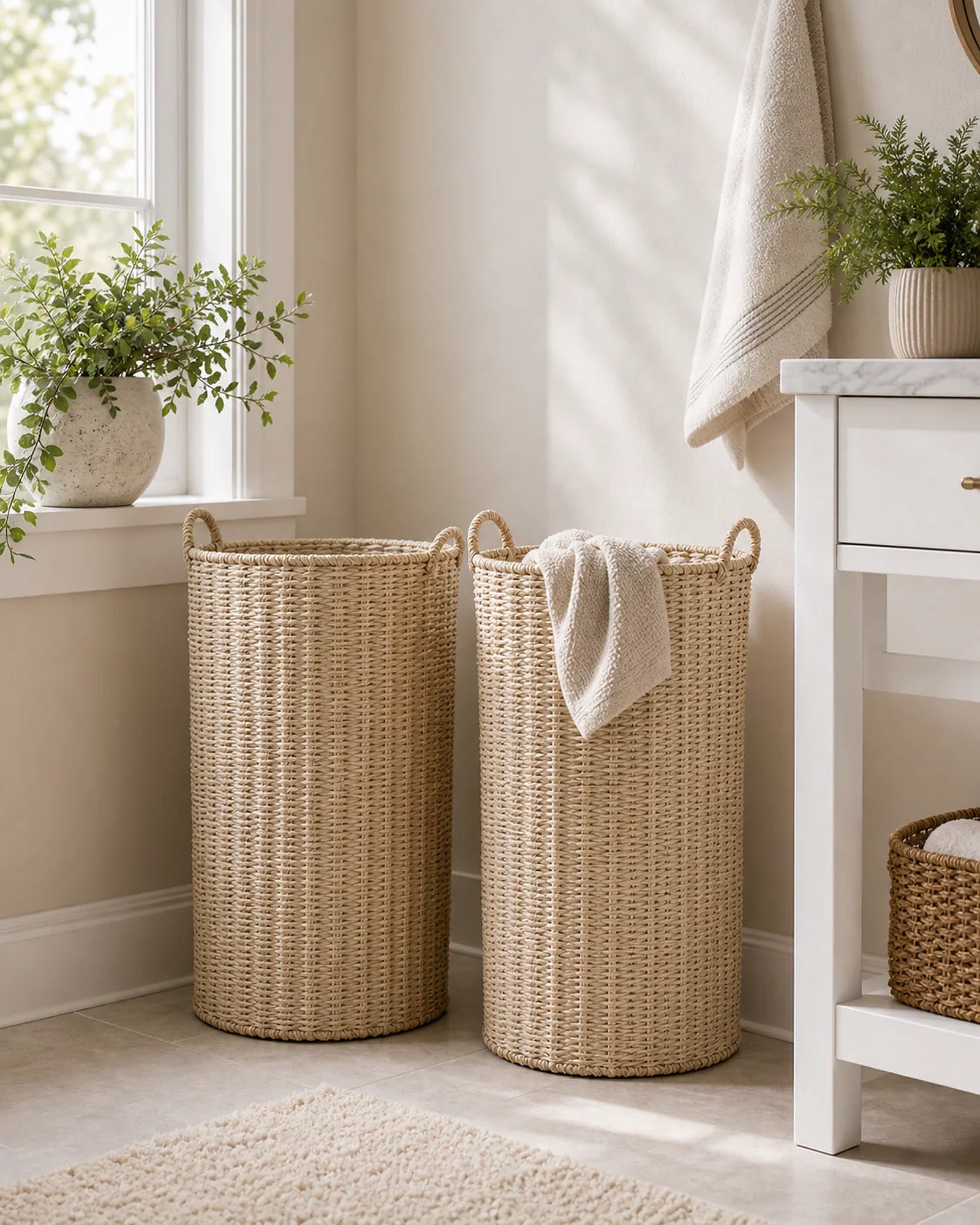 Cozy Haven Slim Laundry Basket Hamper with Removable Bag lifestyle image 4