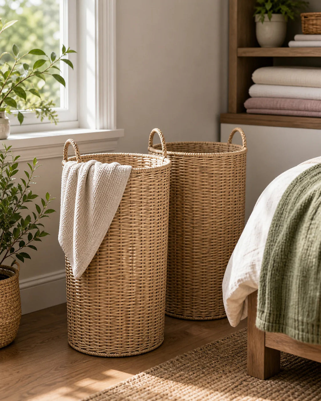 Cozy Haven Slim Laundry Basket Hamper with Removable Bag lifestyle image 5