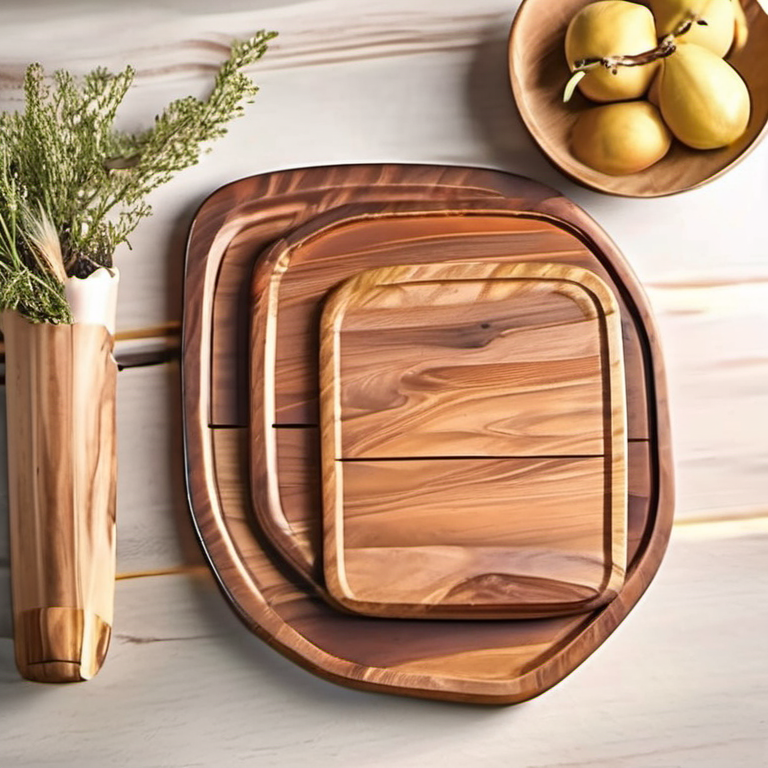Cozy Haven editorial room lifestyle image for Cozy Haven Acacia Serving Board Set