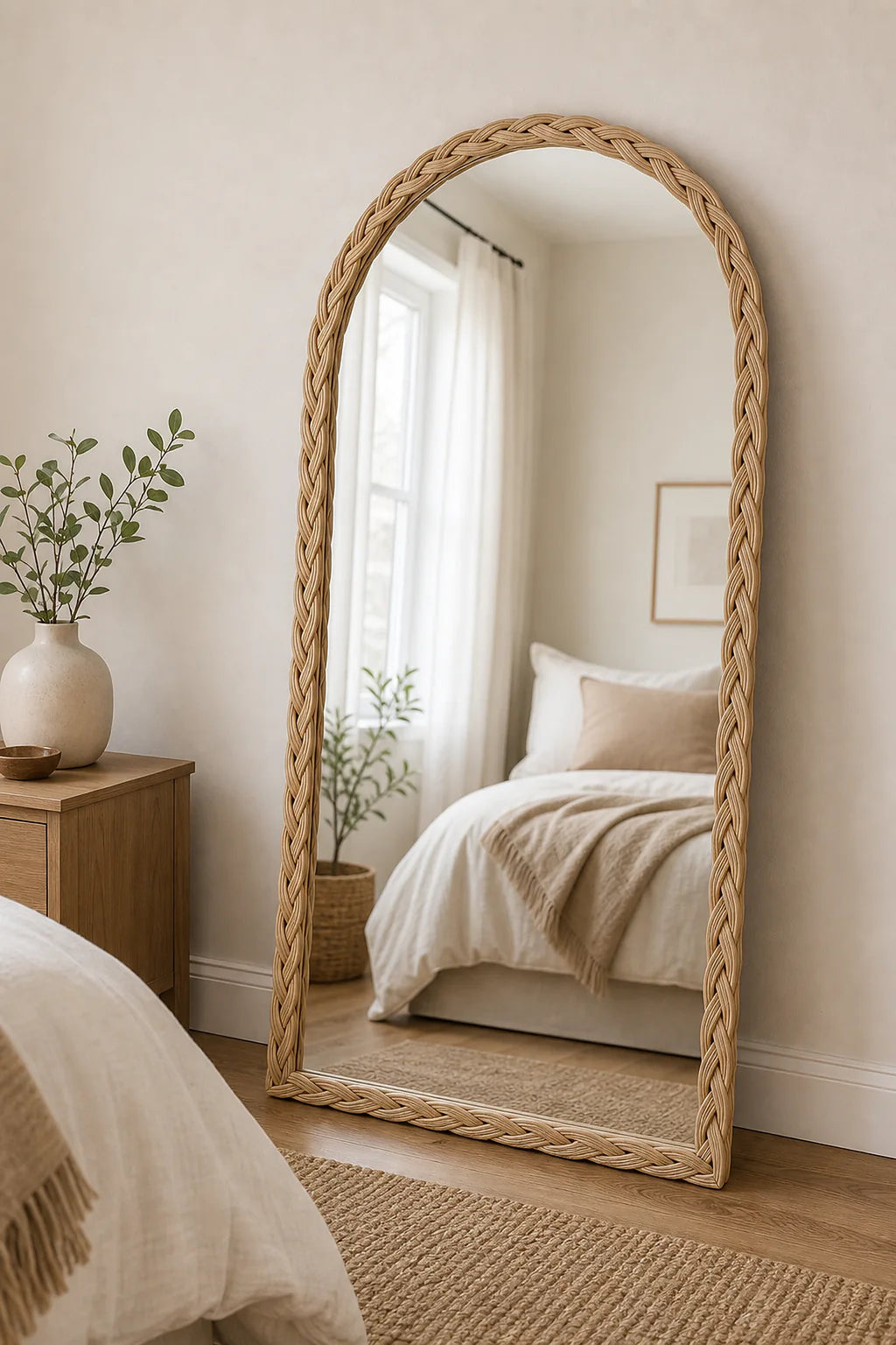 Cozy Haven Wood Arched Wall Mirror styled wall decor view 2
