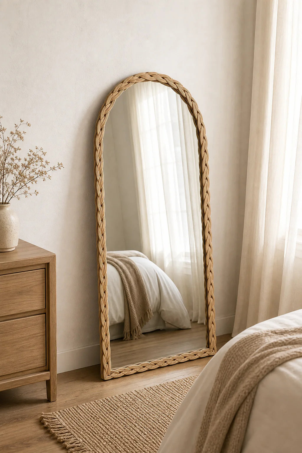 Cozy Haven Wood Arched Wall Mirror styled wall decor view 5