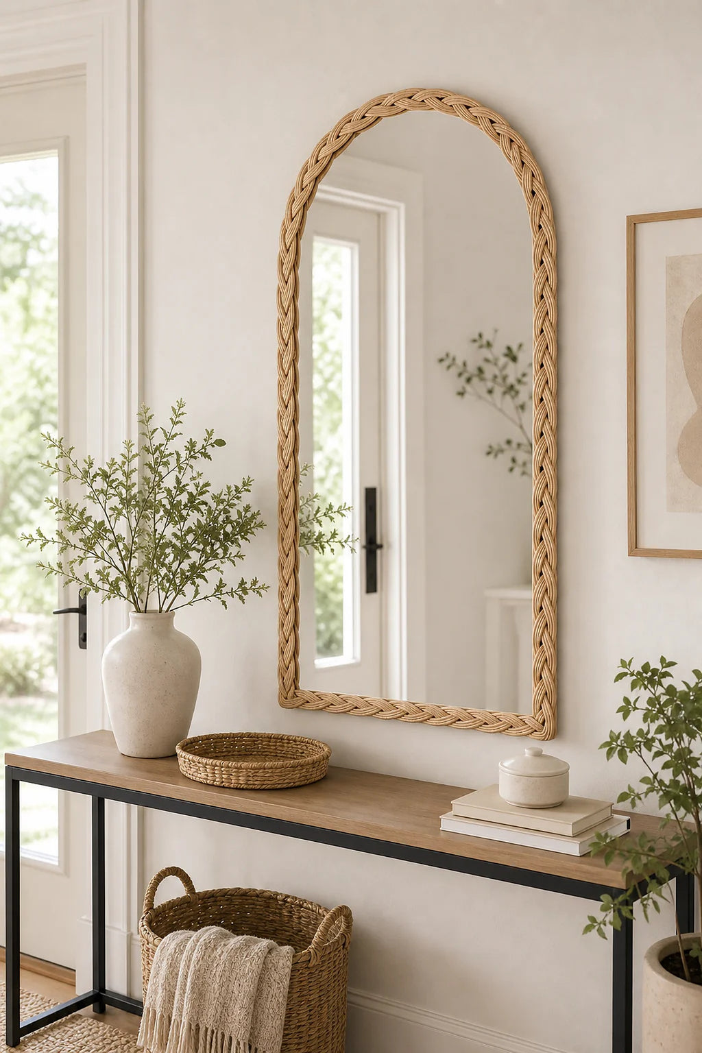 Cozy Haven Wood Arched Wall Mirror styled wall decor view 6