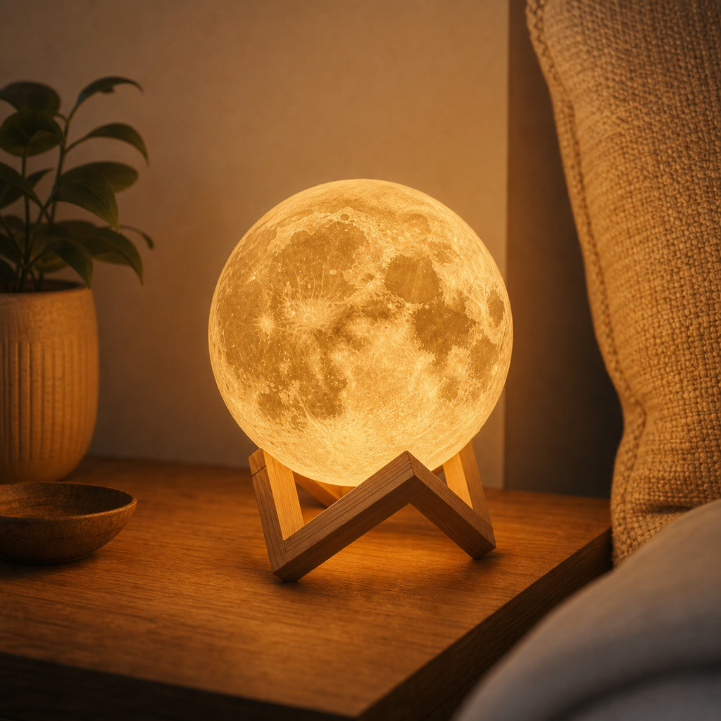 Cozy Haven Warm Moon Globe Night Light lifestyle image 3