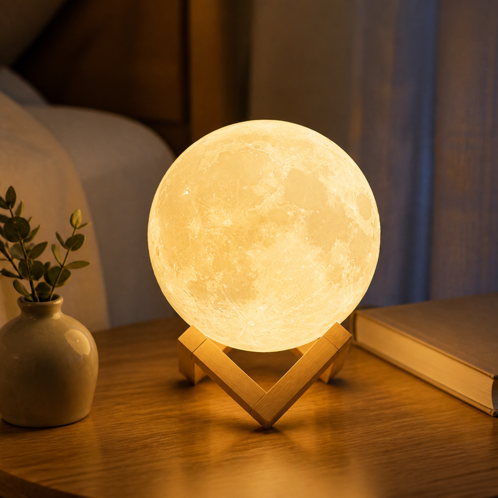Cozy Haven Warm Moon Globe Night Light lifestyle image 1 for Warm Moon Globe Night Light